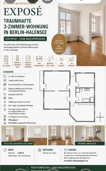 TRAUMHAFTE 3-ZIMMER-WOHNUNG IN BERLIN-HALENSEE — photo 1